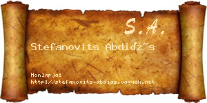 Stefanovits Abdiás névjegykártya